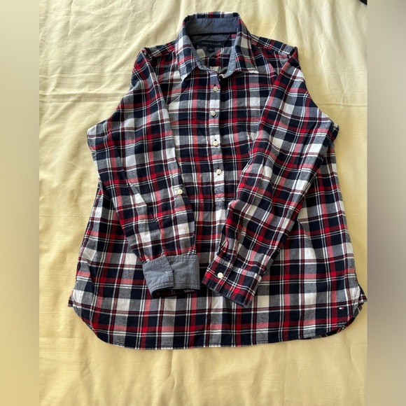 Tommy Hilfiger Gray/navyblue and Red Plaid Shirt Size L/G - Picture 13 of 15